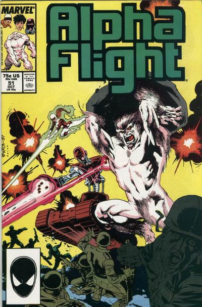 Alpha Flight #51 was Jim's first work for Marvel. Click for values