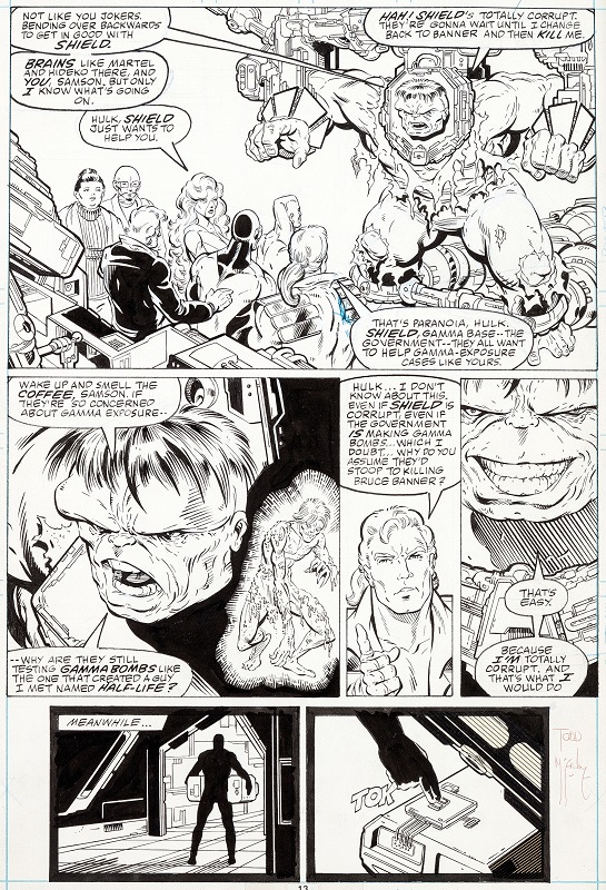 Incredible Hulk #337, Page 13. Sold for: $4,063. Click for McFarlane original art prices