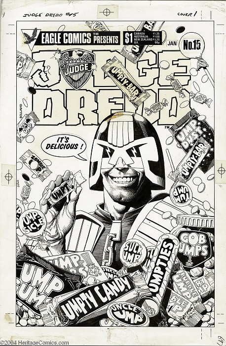Original Cover Art for Judge Dredd #15 by Brian Bolland Sold for $4,255