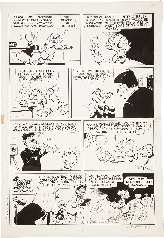 Original Art for Uncle Scrooge #59, Page 2 by Carl Barks Sold for: $14,340