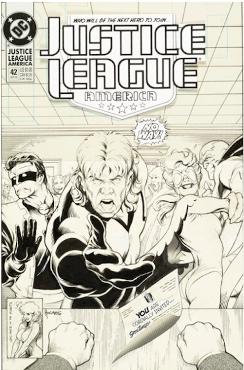 Justice League of America #42 Cover Art by Adam Hughes sold for $8,100. Click here to get your original art appraised.