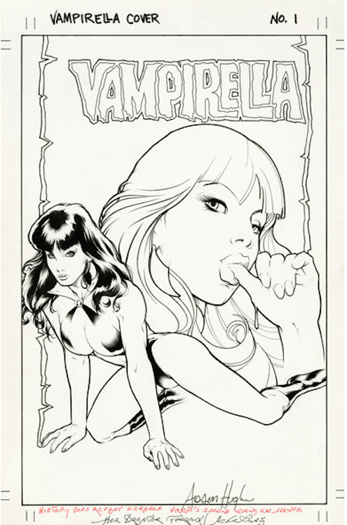 Vampirella #1 Cover Art by Adam Hughes sold for $5,460. Click here to get your original art appraised.