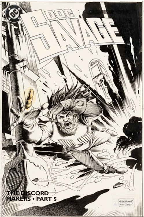 Doc Savage #5 Cover Art by Adam Kubert sold for $1,315. Click here to get your original art appraised.
