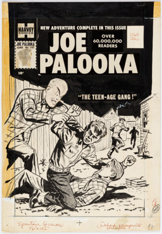 Joe Palooka #101 Cover Art by Al Avison sold for $1,920. Click here to get your original art appraised.