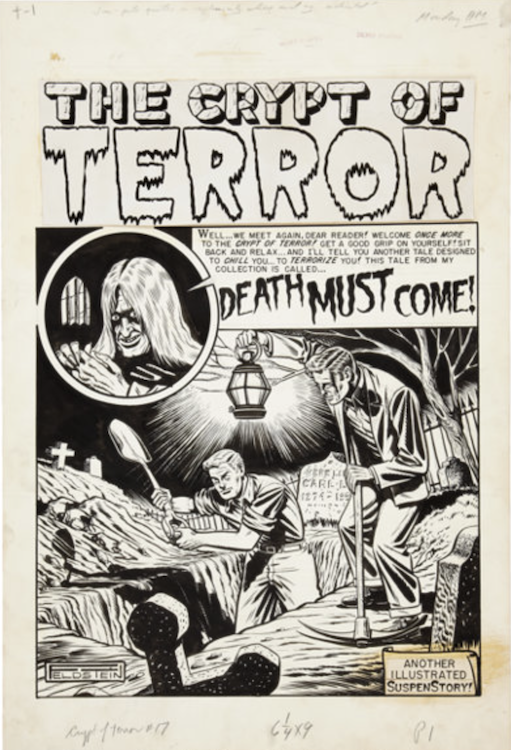 The Crypt of Terror #17 Splash Page 1 by Al Feldstein sold for $4,480. Click here to get your original art appraised.