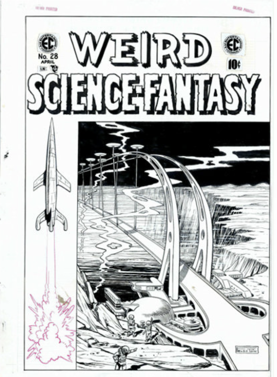 Weird Science Fantasy #28 Cover Art by Al Feldstein sold for $7,474. Click here to get your original art appraised.