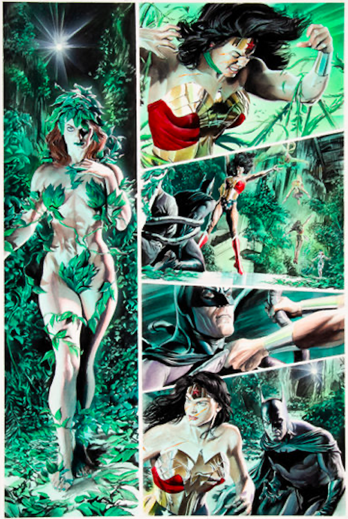 Justice: Painted Story Page 17 Poison Ivy by Alex Ross sold for $14,400. Click here to get your original art appraised.