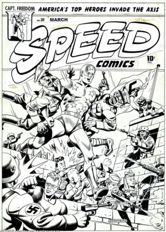 Speed Comics #31 Cover Art by Alex Schomburg sold for $34,500. Click here to get your original art appraised.