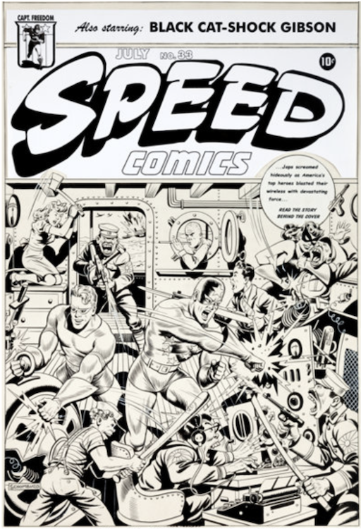 Speed Comics #33 Cover Art by Alex Schomburg sold for $31,070. Click here to get your original art appraised.