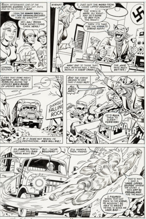 The Invaders Annual #1 Page 10 by Alex Schomburg sold for $15,600. Click here to get your original art appraised.