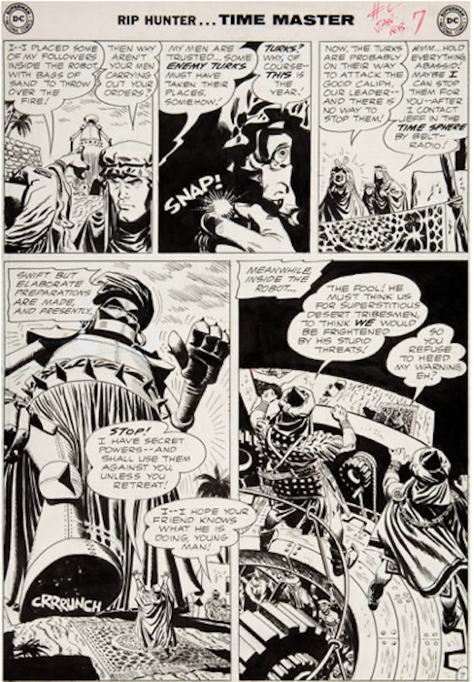 Rip Hunter…Time Master #6 Page 7 by Alex Toth sold for $8,370. Click here to get your original art appraised.