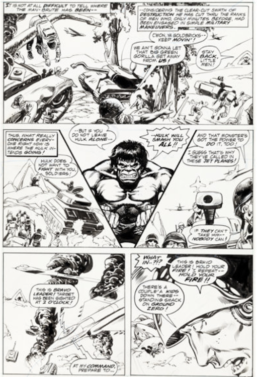 The Incredible Hulk #222 Page 2 by Alfredo Alcala sold for $1,680. Click here to get your original art appraised.