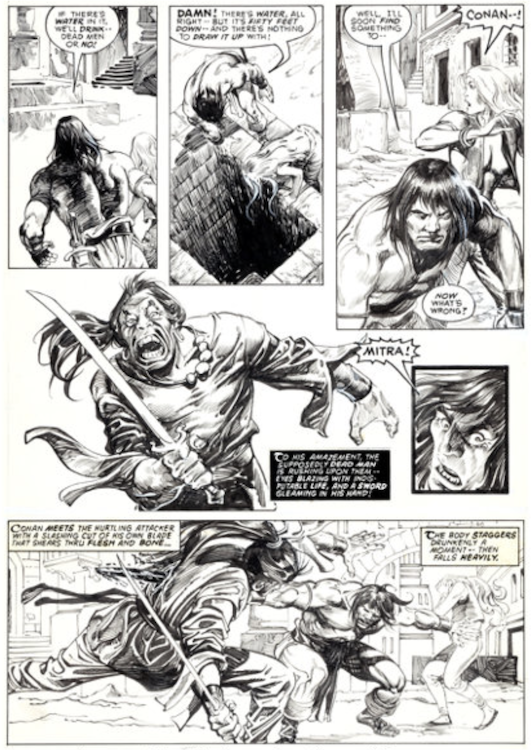 The Savage Sword of Conan #20 Page 11 by Alfredo Alcala sold for $4,780. Click here to get your original art appraised.