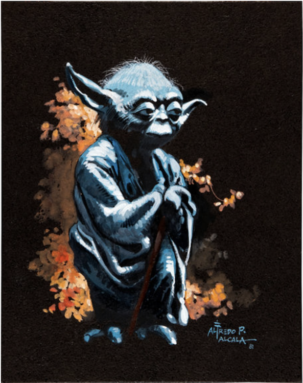 Yoda Painting by Alfredo Alcala sold for $1,550. Click here to get your original art appraised.