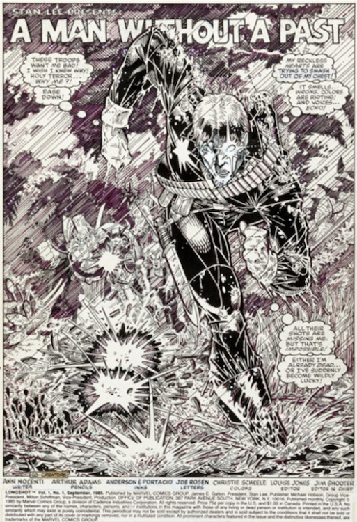 Longshot #1 Splash Page 1 by Arthur Adams sold for $14,340. Click here to get your original art appraised.