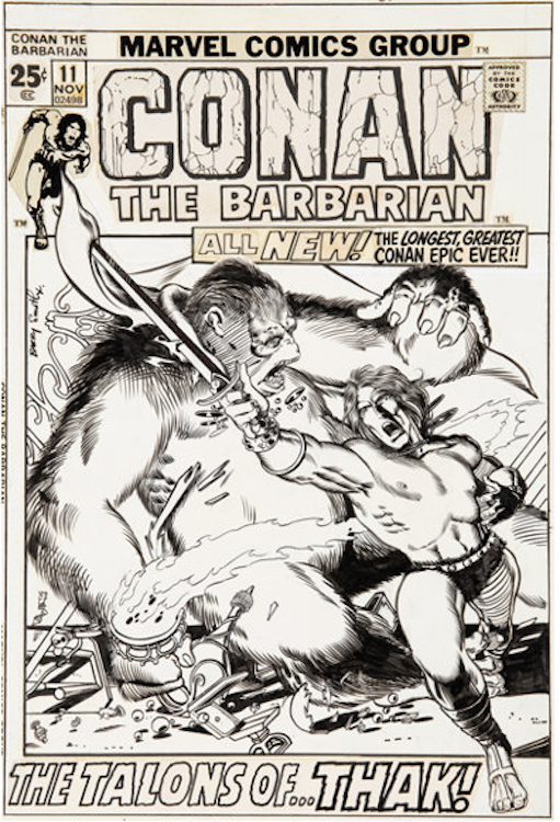 Conan the Barbarian #11 Cover Art by Barry Windsor Smith sold for $90,000. Click here to get your original art appraised.