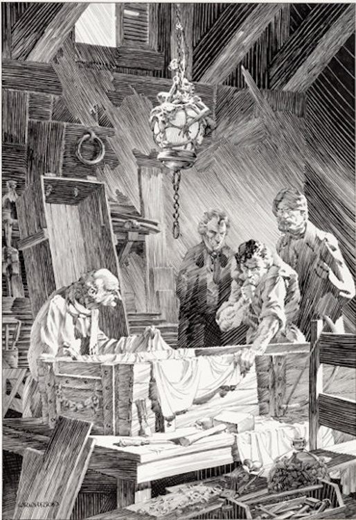 Frankenstein Page 154 Illustration by Bernie Wrightson sold for $95,600. Click here to get your original art appraised.