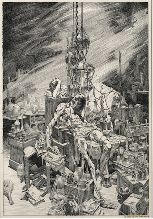 Frankenstein Signed Illustration by Bernie Wrightson sold for $168,000. Click here to get your original art appraised.
