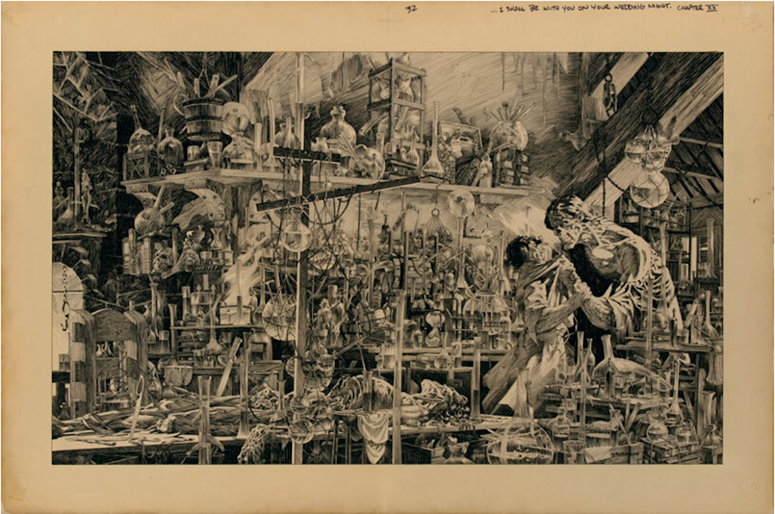 Mary Shelley's Frankenstein Wraparound Cover Art by Bernie Wrightson sold for $1,200,000. Click here to get your original art appraised.