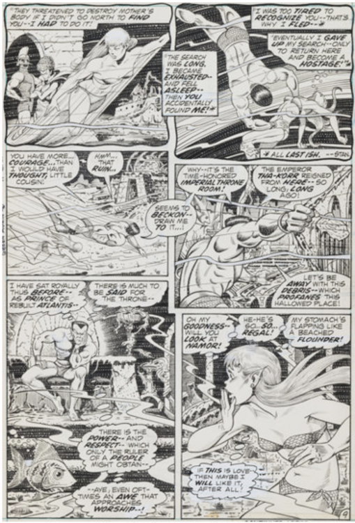 The Sub-Mariner #51 Page 8 by Bill Everett sold for $8,440. Click here to get your original art appraised.