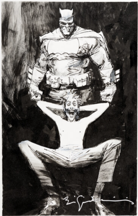 Batman and Joker Illustration by Bill Sienkiewicz sold for $20,400. Click here to get your original art appraised.