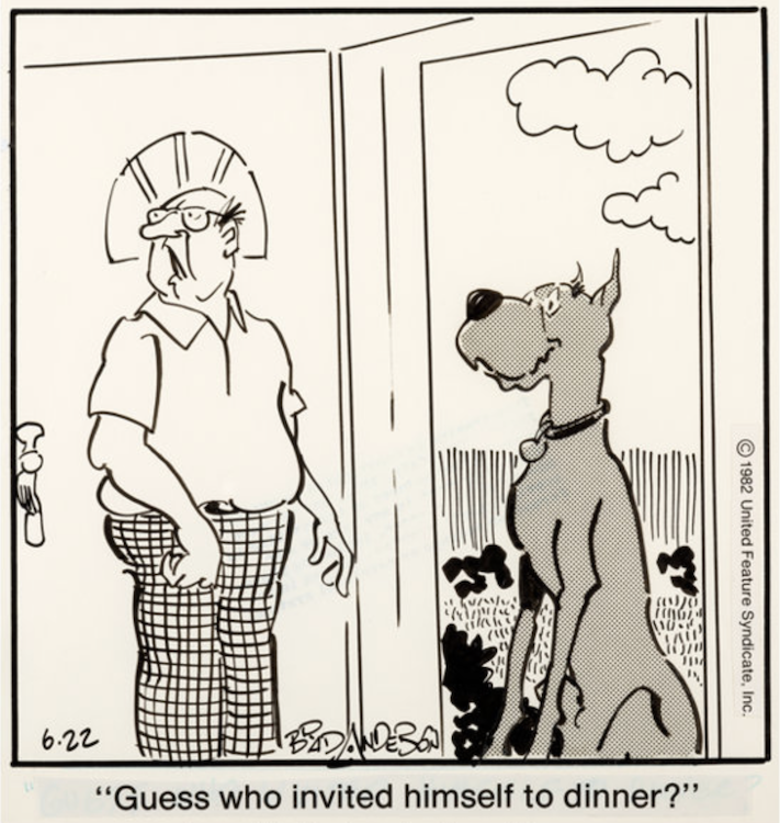Marmaduke Daily Comic Strip 6-22-82 by Brad Anderson sold for $205. Click here to get your original art appraised.