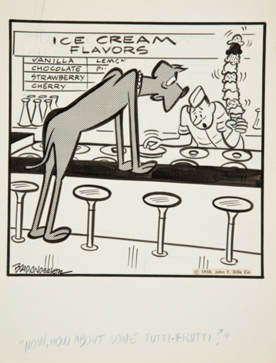 Marmaduke Unpublished Comic Strip 1958 by Brad Anderson sold for $95. Click here to get your original art appraised.