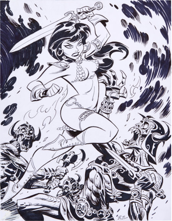 Red Sonja vs. The Demon Army Pin-up Illustration by Bruce Timm sold for $1,200. Click here to get your original art appraised.