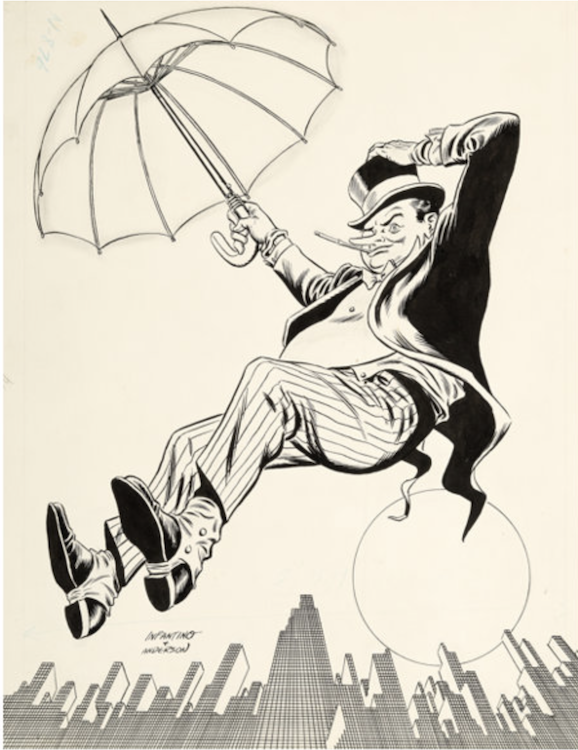 Penguin Illustration by Carmine Infantino sold for $15,535. Click here to get your original art appraised.
