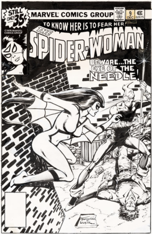 Spider-Woman #9 Cover Art by Carmine Infantino sold for $16,730. Click here to get your original art appraised.