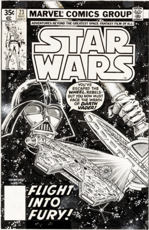 Star Wars #23 Cover Art by Carmine Infantino sold for $38,400. Click here to get your original art appraised.