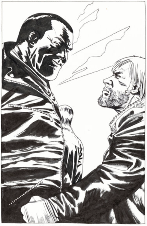 The Walking Dead #106 Splash Page 22 by Charlie Adlard sold for $6,000. Click here to get your original art appraised.