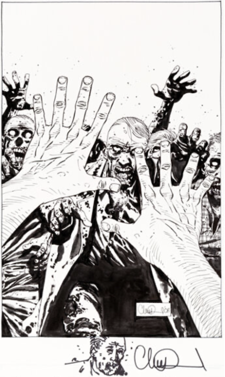 The Walking Dead #51 Cover Art by Charlie Adlard sold for $13,800. Click here to get your original art appraised.
