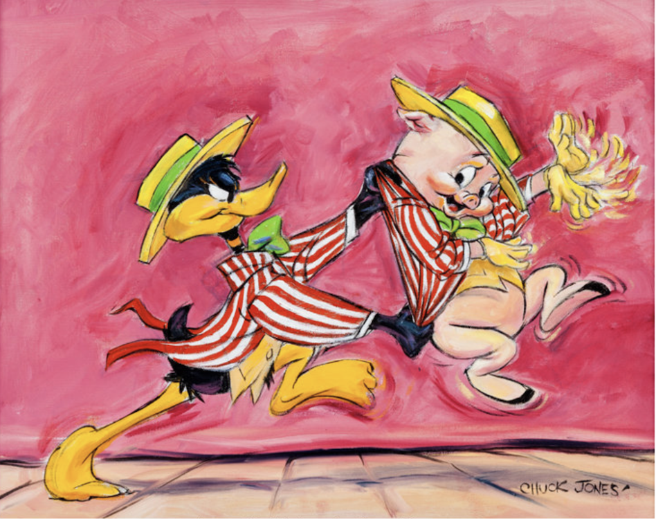 Daffy Duck and Porky Pig Painting by Chuck Jones sold for $11,350. Click here to get your original art appraised.