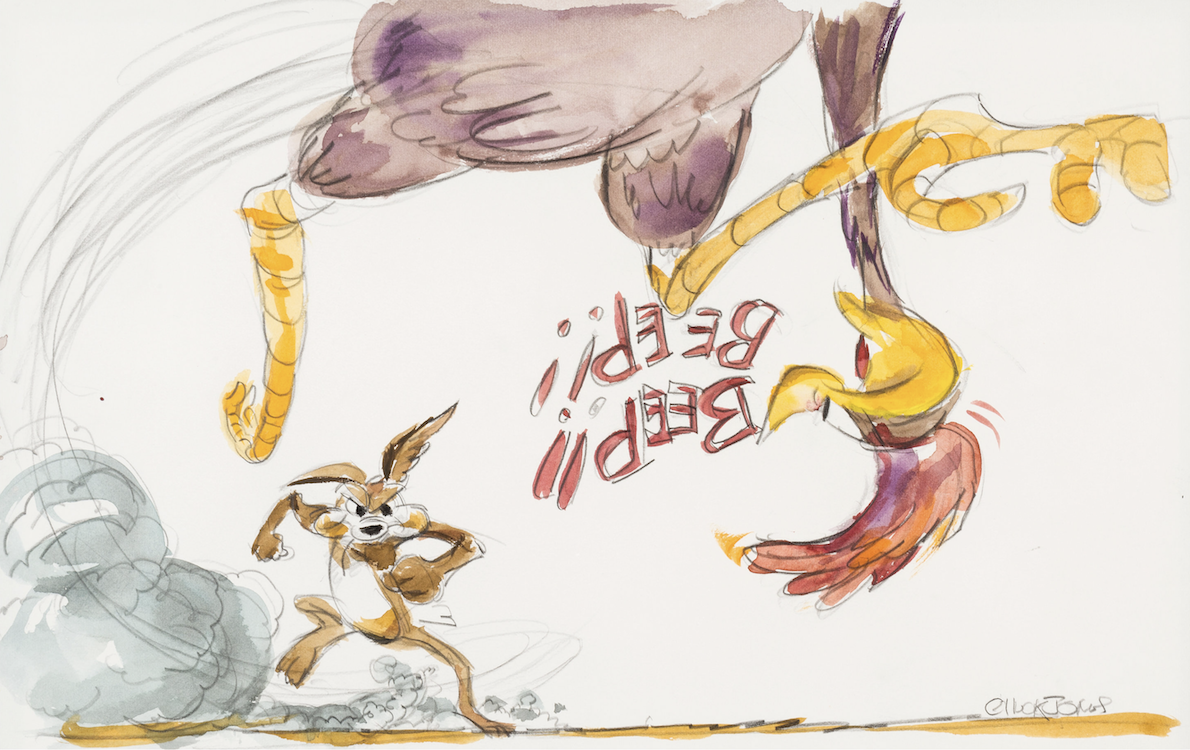 Wile E. Coyote and Road Runner Painting by Chuck Jones sold for $3,000. Click here to get your original art appraised.