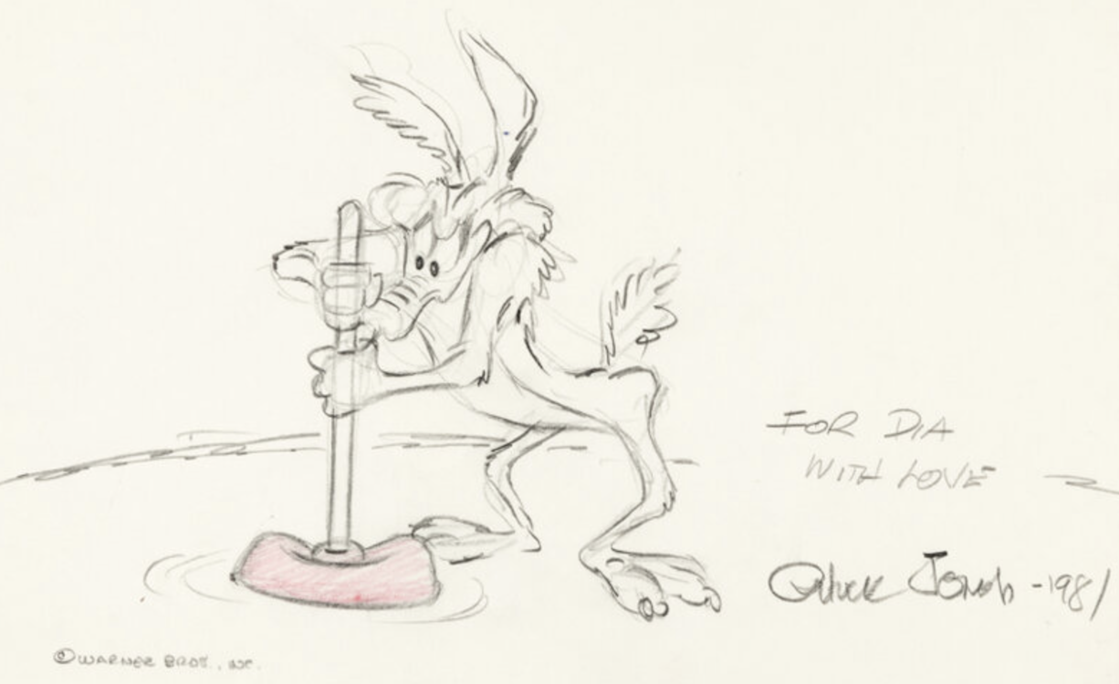 Wile E. Coyote Animation Drawing by Chuck Jones sold for $5,040. Click here to get your original art appraised.
