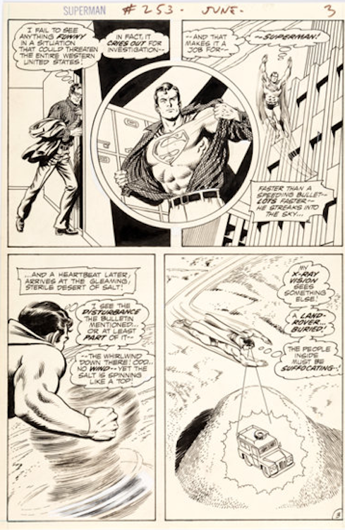 Superman #253 Page 3 by Curt Swan sold for $5,520. Click here to get your original art appraised.