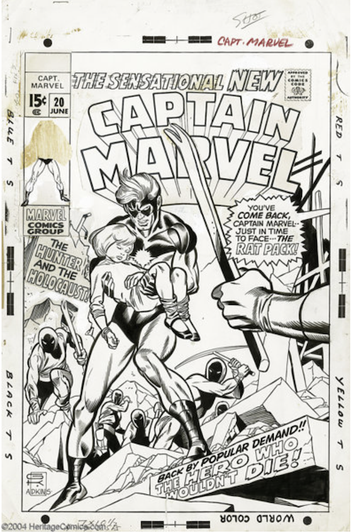 Captain Marvel #20 Cover Art by Dan Adkins sold for $6,325. Click here to get your original art appraised.