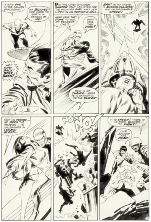 Silver Surfer #11 Page 19 by Dan Adkins sold for $11,950. Click here to get your original art appraised.