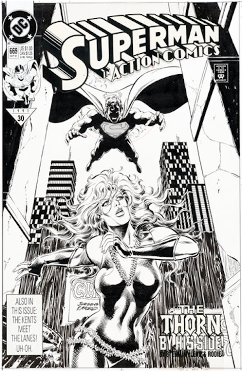 Action Comics #669 Cover Art by Dan Jurgens sold for $5,760. Click here to get your orignal art appraised.