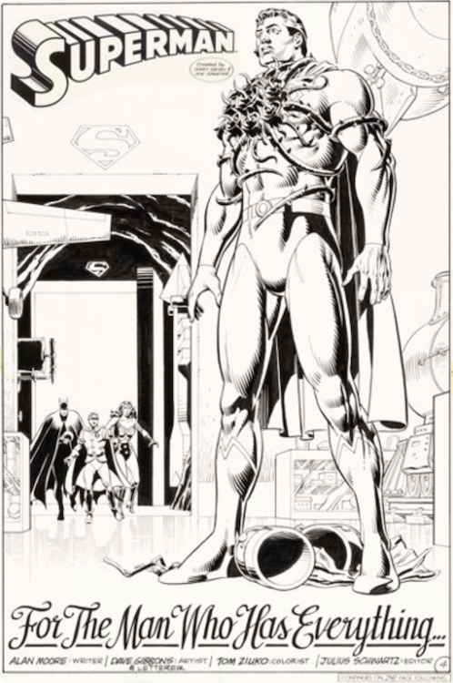 Superman Annual #11 Splash Page 4 by Dave Gibbons sold for $105,000. Click here to get your original art appraised.