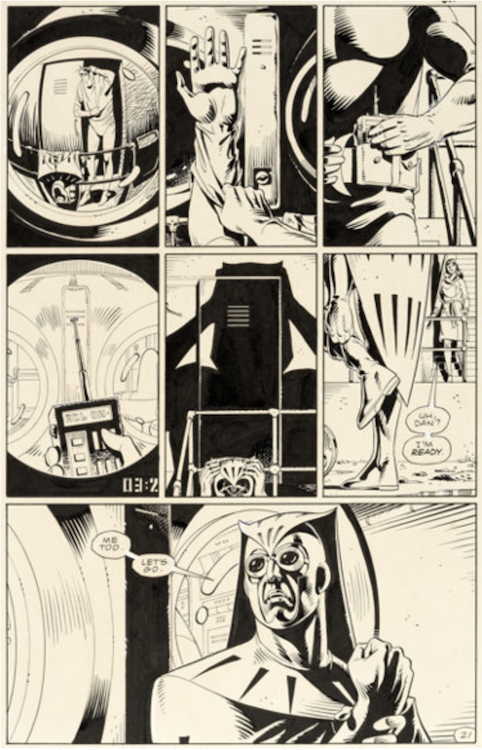 Watchmen #7 Page 21 by Dave Gibbons sold for $28,680. Click here to get your original art appraised.