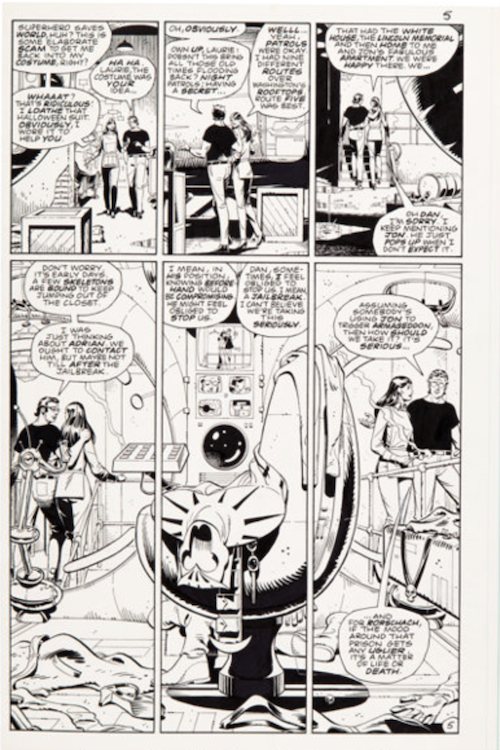 Watchmen #8 Page 5 by Dave Gibbons sold for $8,365. Click here to get your original art appraised.