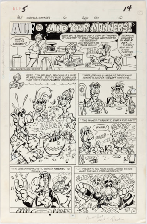 Alf Panel Page Group of 9 by Dave Manak sold for $430. Click here to get your original art appraised.