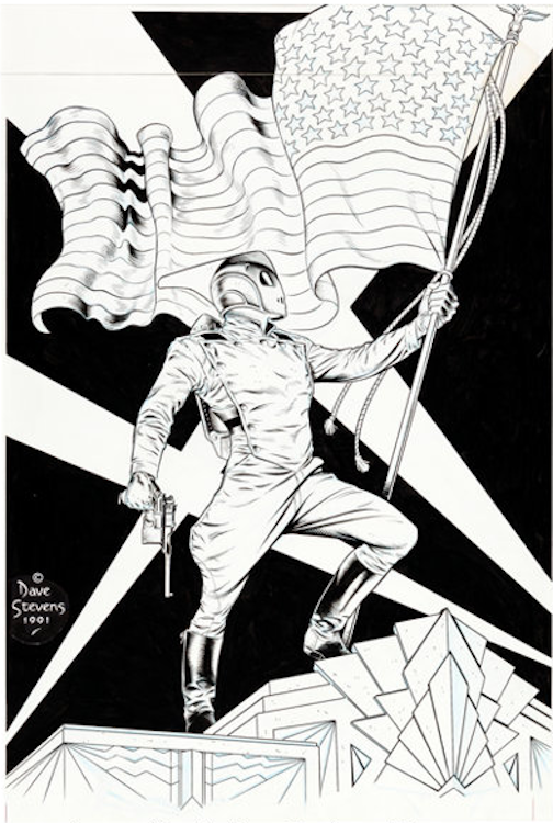 Rocketeer Movie Adaptation #1 Cover Art by Dave Stevens sold for $40,000. Click here to get your original art appraised.
