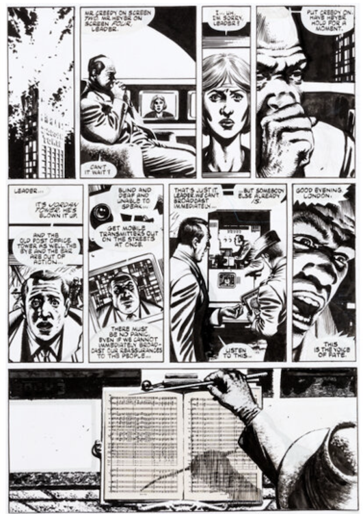 V for Vendetta #8 Page 5 by David Lloyd sold for $10,800. Click here to get your original art appraised.
