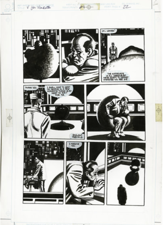 V for Vendetta #9 Page 22 by David Lloyd sold for $400. Click here to get your original art appraised.