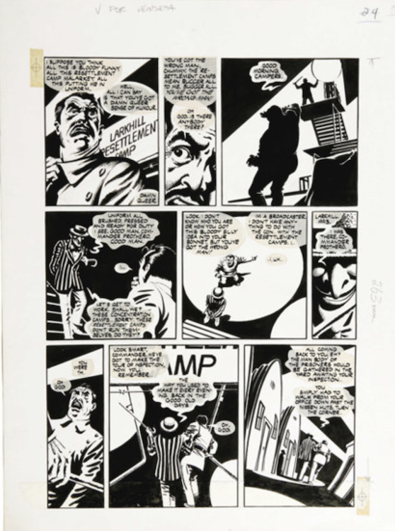 V for Vendetta Graphic Novel Page 24 by David LLOYD sold for $1,790. Click here to get your original art appraised.