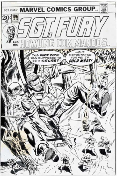 Sgt. Fury and His Howling Commandos #106 Cover Art by Dick Ayers sold for $13,200. Click here to get your original art appraised.