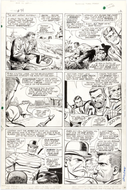 Sgt. Fury and His Howling Commandos #34 Page 10 by Dick Ayers sold for $12,000. Click here to get your original art appraised.